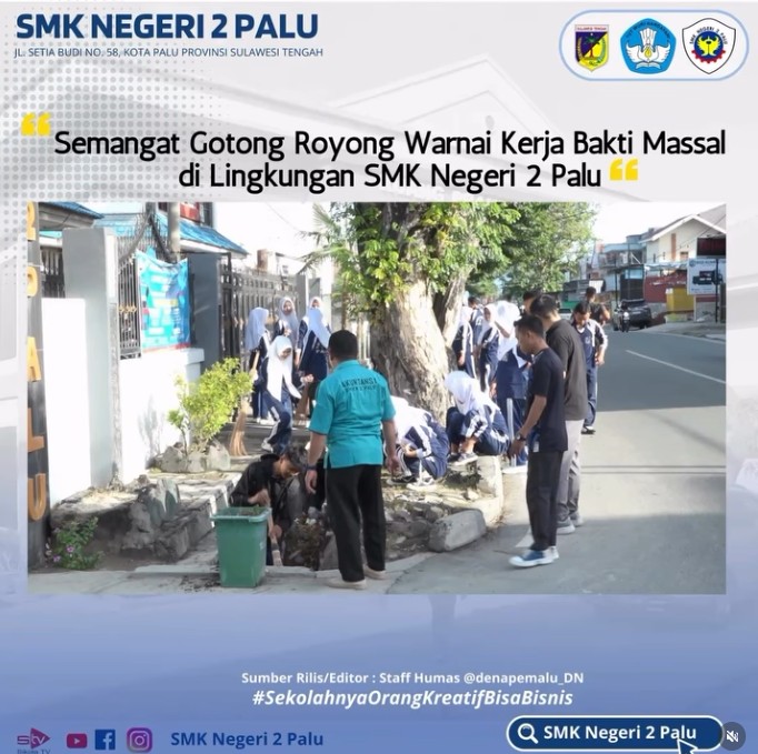 Semangat Gotong Royong Warnai Kerja Bakti Massal di Lingkungan Sekolah